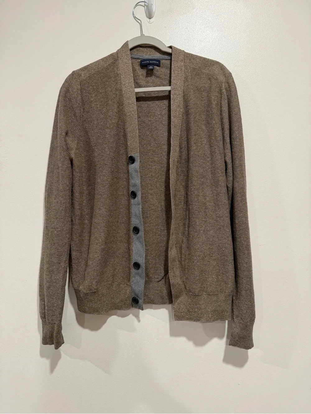 Banana Republic Men’s Cotton Cardigan Sweater Brown Size Medium